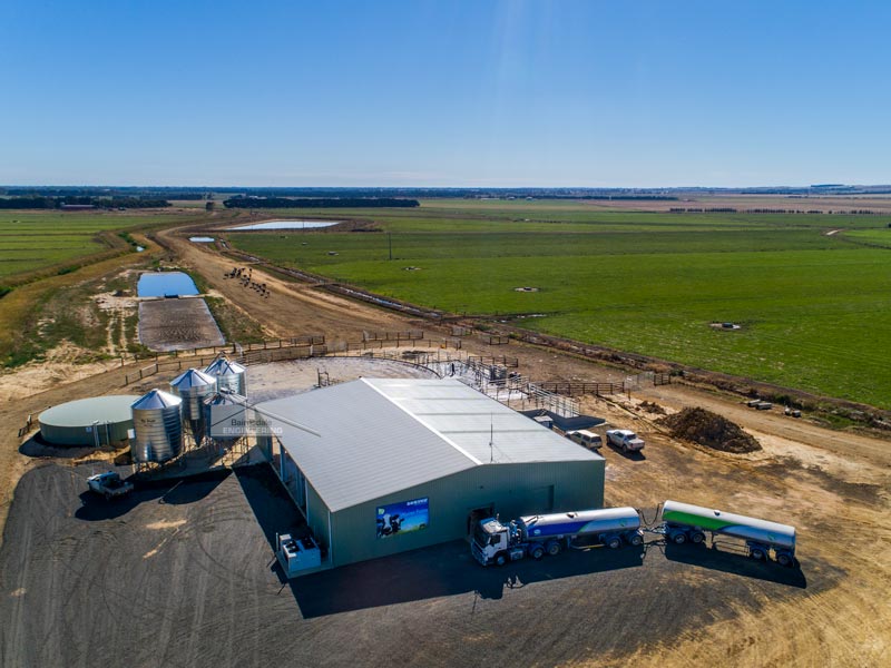Hot dip galvanised dairy shed