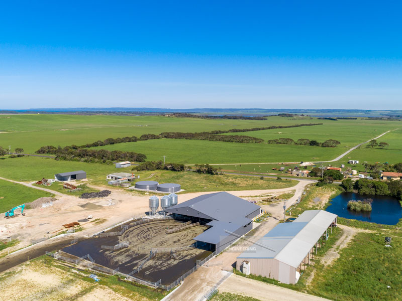 Hot dip galvanised dairy shed