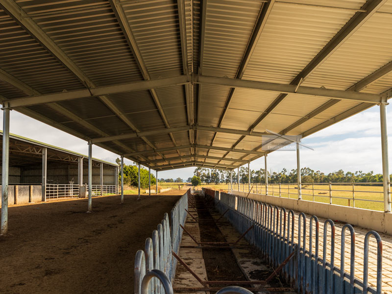 Hot dip galvanised feed-pad cover