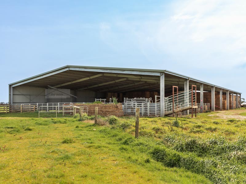 large clear span hay shed