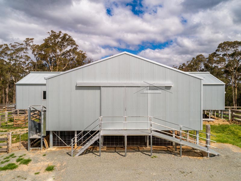 Sliding doors on shearing shed