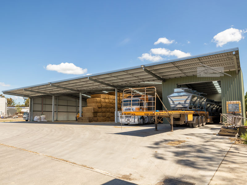 Universal beam industrial shed