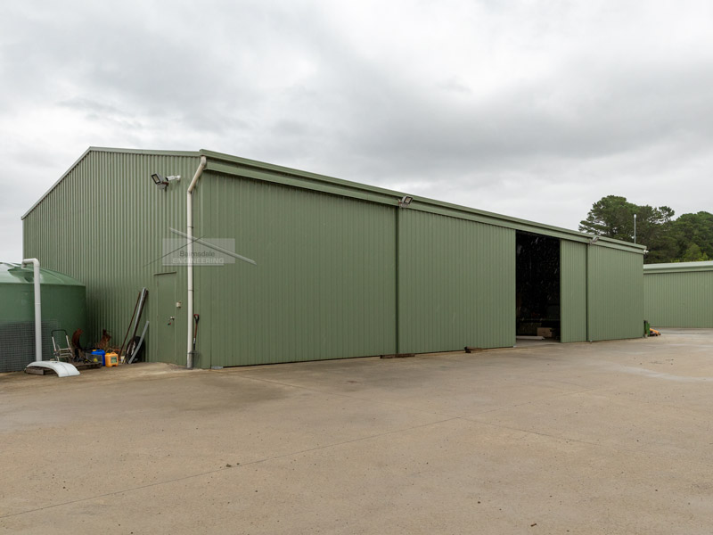 Farm shed with sliding doors