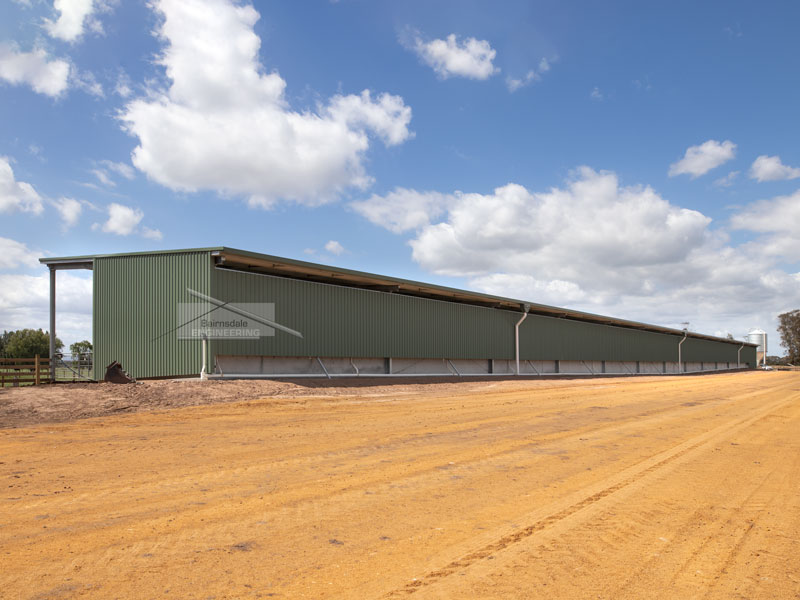 Custom gutter on 119.6m shed