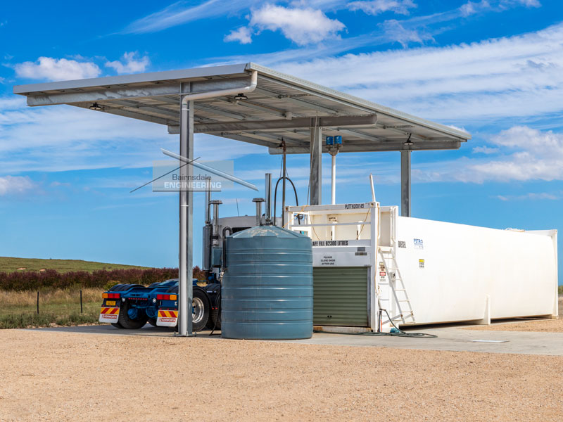Farm fuel tank shelter